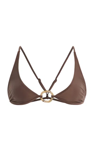 Tropic Of C Orb Low-rise Bikini Top In Brown