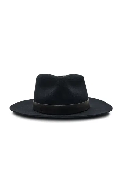Janessa Leone Ross Packable Wool Fedora In Black