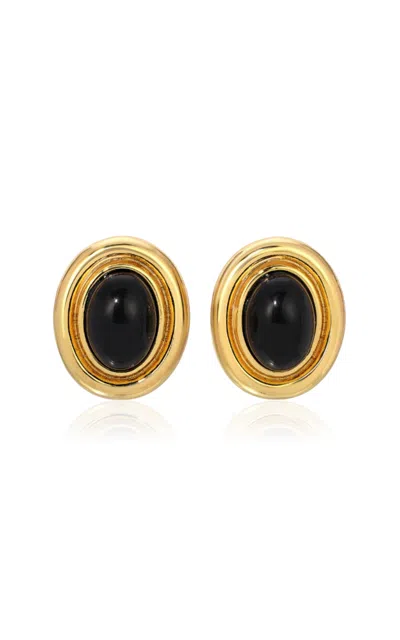 Heaven Mayhem Rowan Oval Stud Earrings In Gold