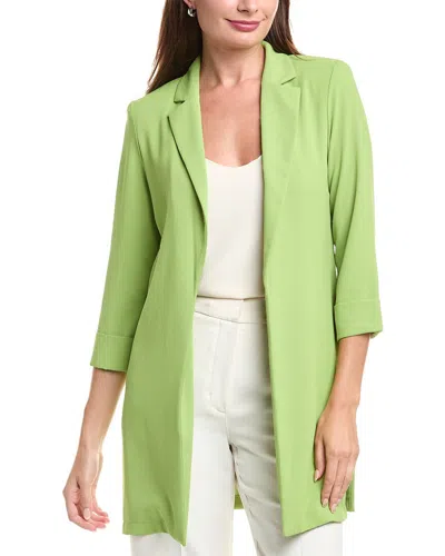 Joseph Ribkoff Flowy Light Notched Longline Blazer In Green In Green