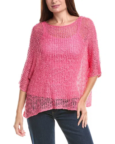 Joseph Ribkoff Chenille Sweater Knit Open Stitch Two-piece Set In Bubble Gum In Pink