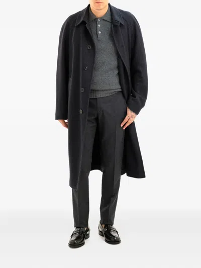 Boglioli Single-breasted Buttoned Coat In Black
