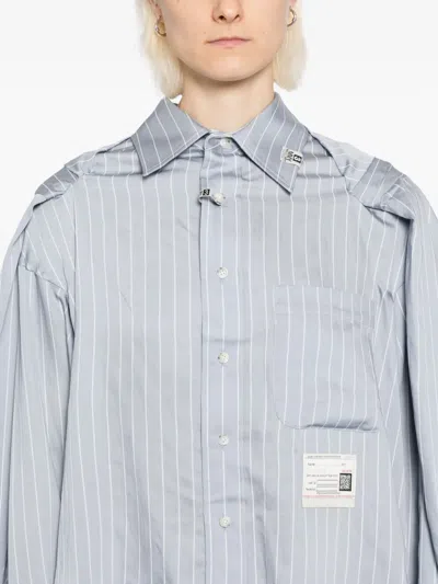 Miharayasuhiro Blue Sleeve Layered Stripe Shirt In Blue