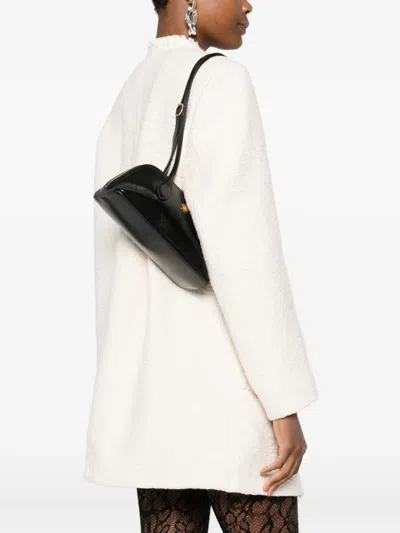 Bally Leather Shoulder Bag Adjustable Strap In Black