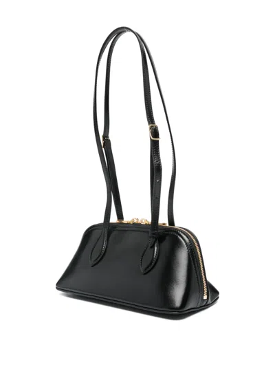 Bally Leather Shoulder Bag Adjustable Strap In Black