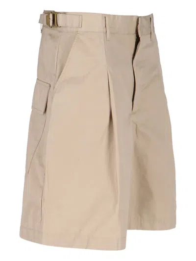 Entire Studios Pleated Cargo Shorts In Neutral