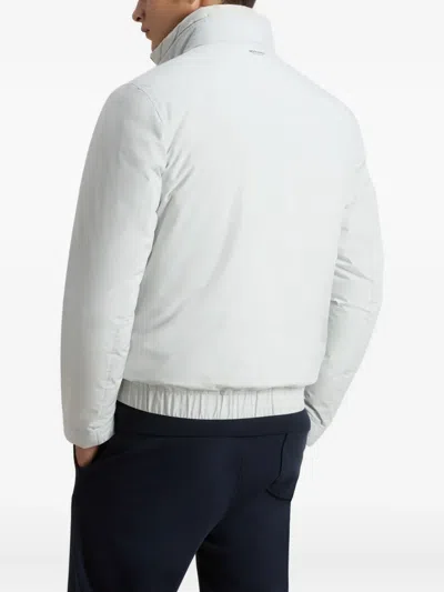 Woolrich Quilted Zip-front Bomber Jacket In Neutral