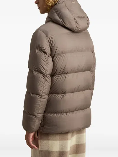 Woolrich Cloud Davis Hooded Puffer Jacket In Brown