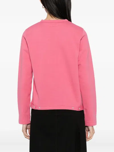 Agnès B. Snap Cotton Cardigan In Pink