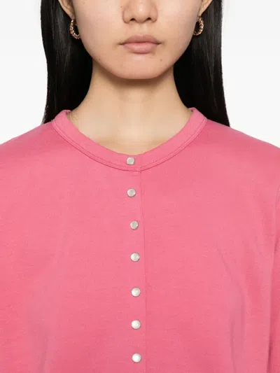 Agnès B. Snap Cotton Cardigan In Pink