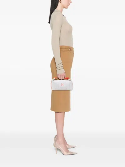 Pre-owned Hermes 2020-2025 Small Wool Bride A Brac Rocabar Case Vanity Bag In Gray