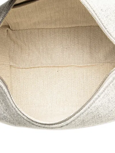 Pre-owned Hermes 2020-2025 Small Wool Bride A Brac Rocabar Case Vanity Bag In Gray