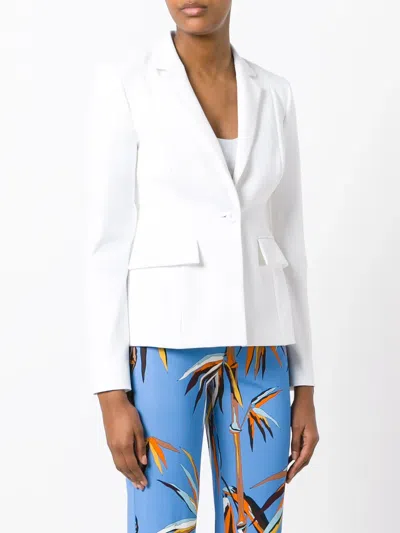 Pucci One Button Blazer In White