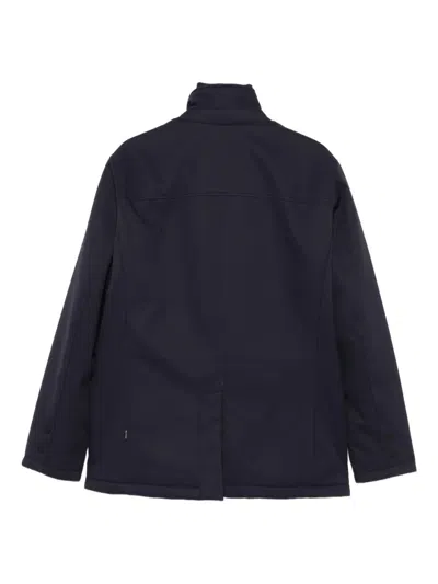 Save The Duck Stand-collar Multi-pocket Coat In Blue