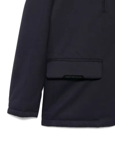 Save The Duck Stand-collar Multi-pocket Coat In Blue