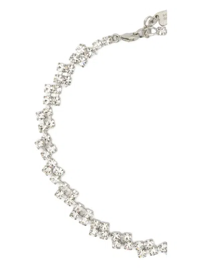 Forte Forte Chain Necklace Featuring Rectangular Crystals In Metallic