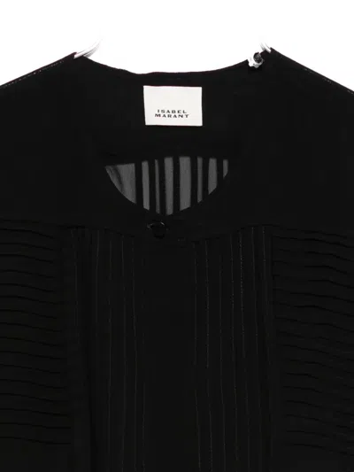 Isabel Marant Pleated-panel Blouse In Black