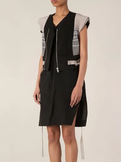 Rick Owens Cropped Gilet In Black