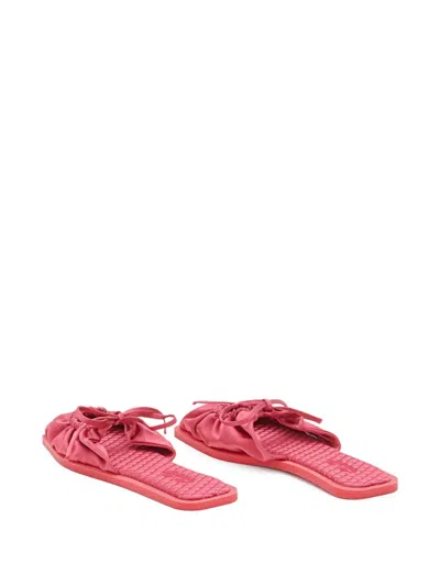 绗缝系带平底穆勒鞋