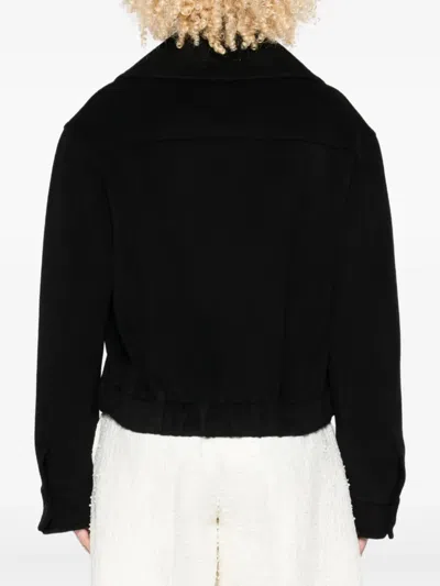 Joseph Double-breasted Cropped Jacket In Black