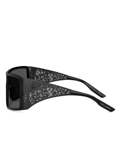 Dolce & Gabbana Shield-frame Sunglasses In Black