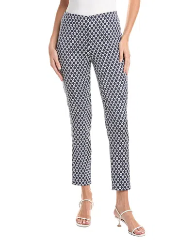 Joseph Ribkoff Mid-rise Skinny Slim Fit Pant In Geometric Blue In Blue
