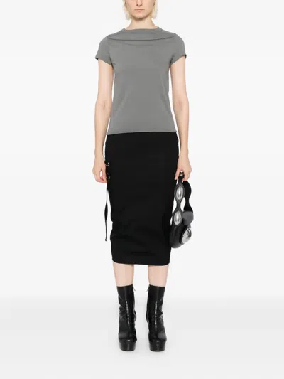 Rick Owens Slashed Levels T-shirt In Gray