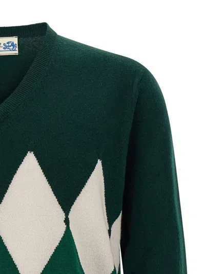 Ballantyne Argyle Pattern Sweater Sweaters And Cardigans Green In Green