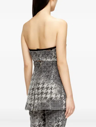 Diesel Abstract Textured Bodysuit With Structured Bust In Multi