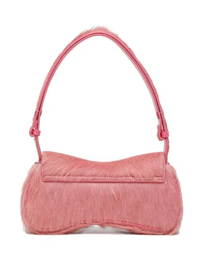 Diesel Play-clutch In Coloured Hairy Leather In Pink