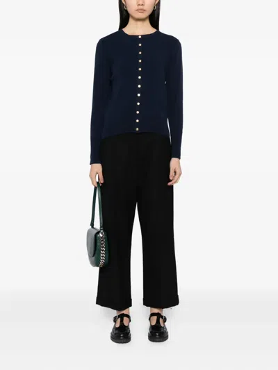 Agnès B. Logo Snap Cardigan In Blue