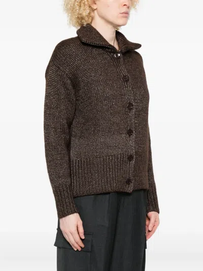 Herno Button-front Cardigan In Brown