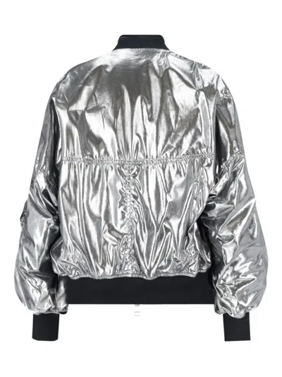 Junya Watanabe Metallic Effect Bomber Jacket In Silver
