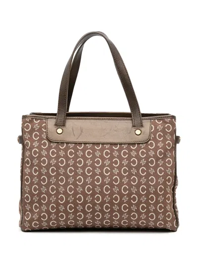 Pre-owned Celine 2000 C Macadam Canvas Tote Bag In Brown