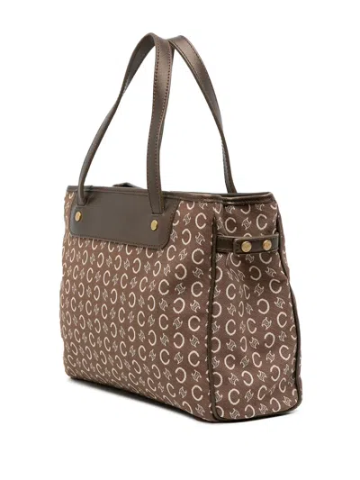 Pre-owned Celine 2000 C Macadam Canvas Tote Bag In Brown