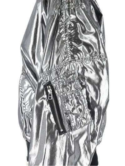 Junya Watanabe Metallic Effect Bomber Jacket In Silver