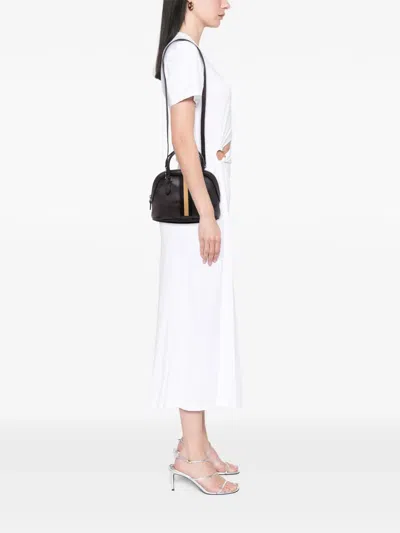 Pre-owned Gucci 2016-2025 Mini Leather Web Dome Satchel In Brown