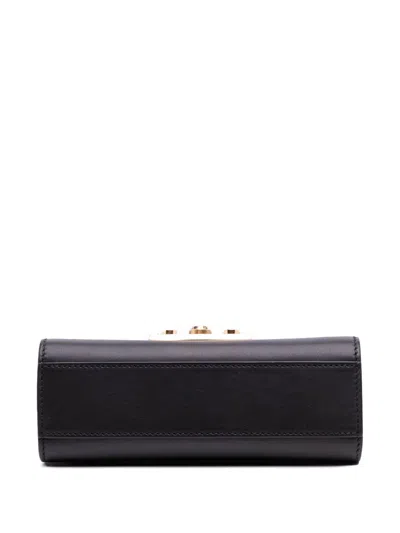 Pre-owned Gucci 2016-2025 Small Leather Padlock Crossbody Bag In Black