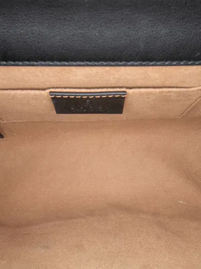 Pre-owned Gucci 2016-2025 Small Leather Padlock Crossbody Bag In Black