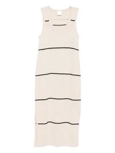 Varley Scott Scoop-neck Sleeveless Midi Dress In White