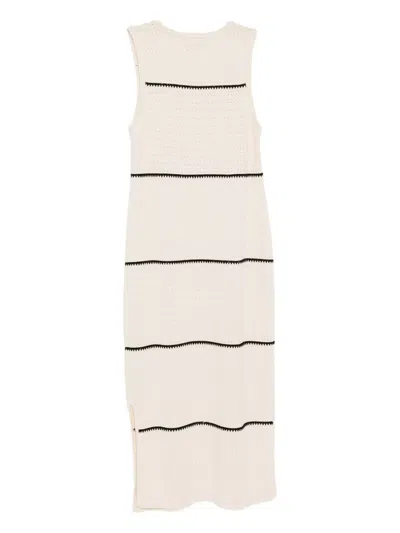 Varley Scott Scoop-neck Sleeveless Midi Dress In White