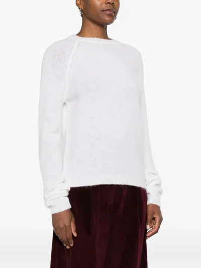 Base Wool Crewneck Sweater In White