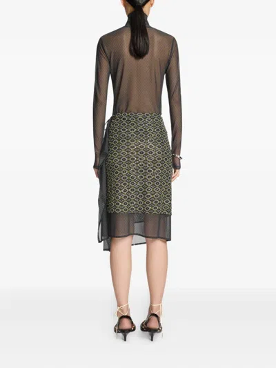 Dries Van Noten Asymmetric Skirt Featuring Geometric Design In Green