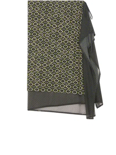 Dries Van Noten Asymmetric Skirt Featuring Geometric Design In Green