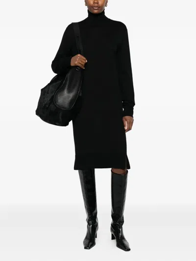 Totême Toteme Wool Turtle-neck Midi Dress In Multi