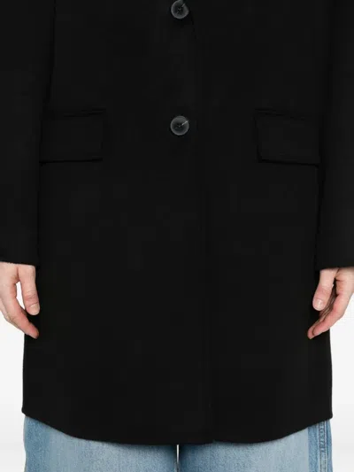 The Dynamis Studio Oxford Button Wool Coat In Black
