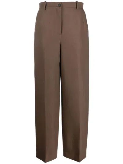 The Row Hose Wide-leg Trousers In Brown