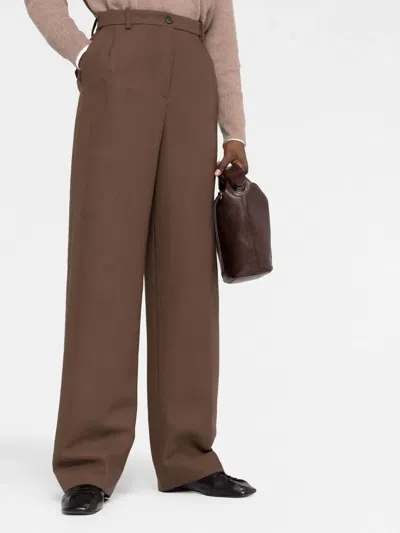The Row Hose Wide-leg Trousers In Brown