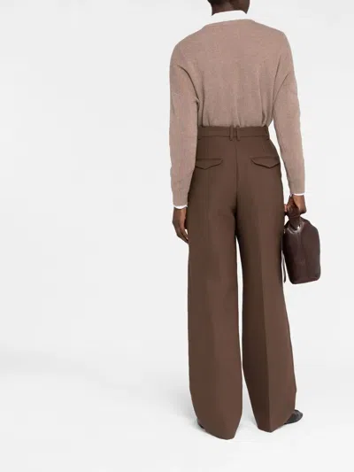 The Row Hose Wide-leg Trousers In Brown