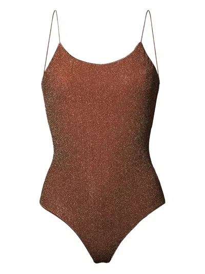 Oseree Lumiere Maillot Swimsuit In Brown